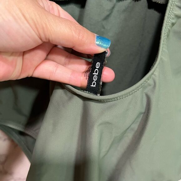 BEBE One Piece Swimsuit Fatigue Green Bathing Suit Size S Beach - Picture 6 of 8